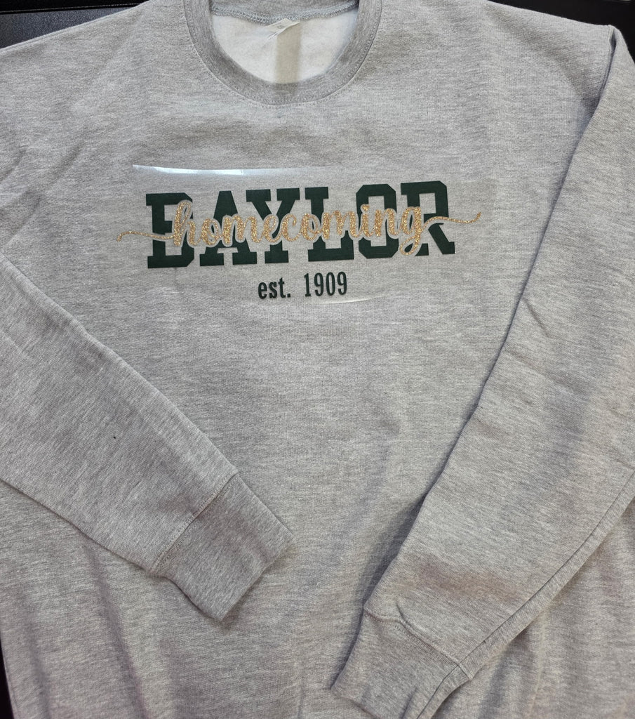 Baylor Homecoming Specialty Glitter, Crewneck Sweatshirt