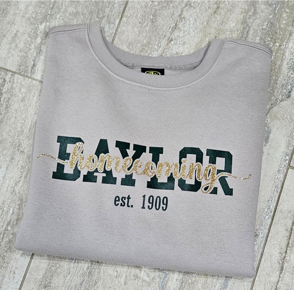 Baylor Homecoming Specialty Glitter, Crewneck Sweatshirt