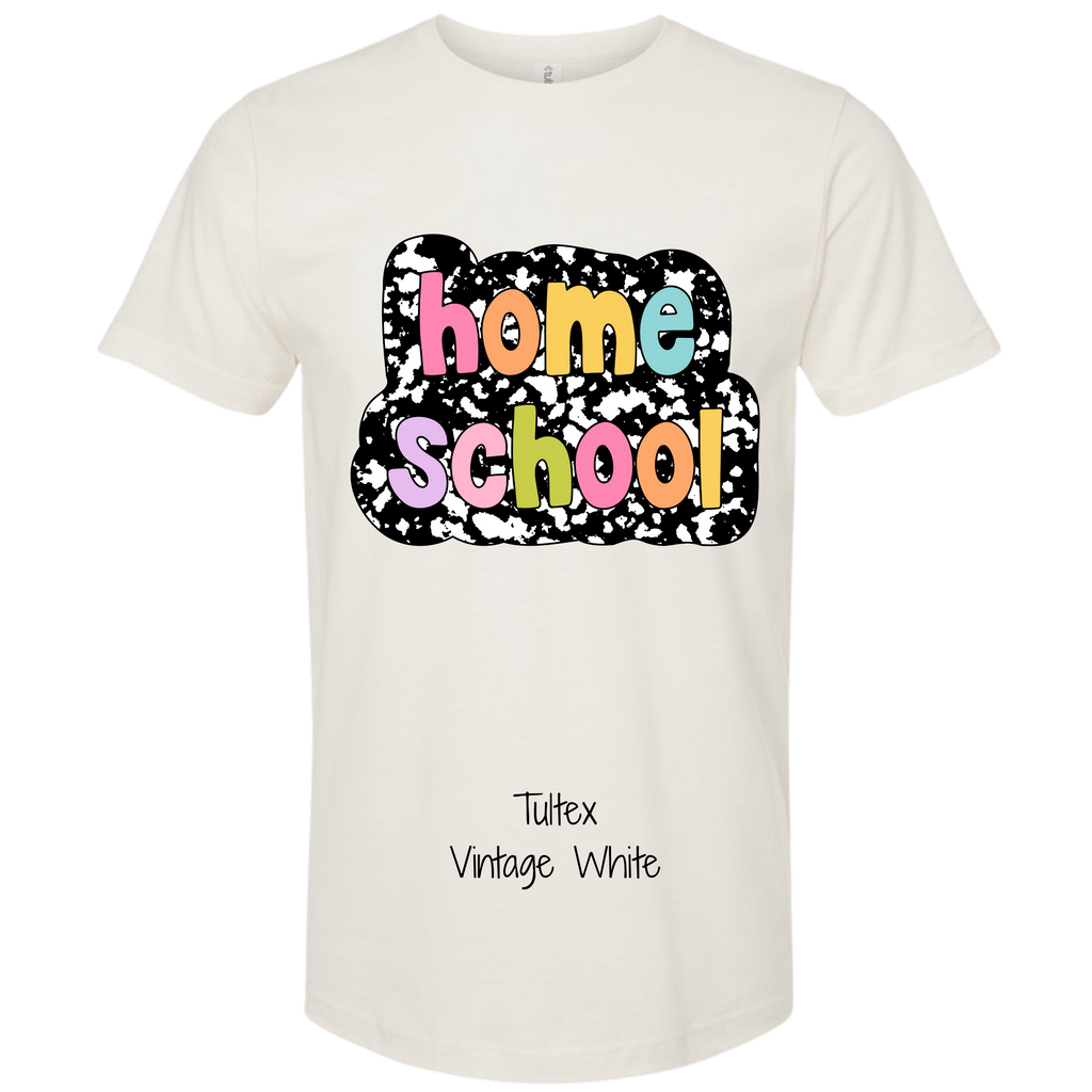Homeschool T-shirt Composition Book Style Availabe in Comfort Colors and Tultex