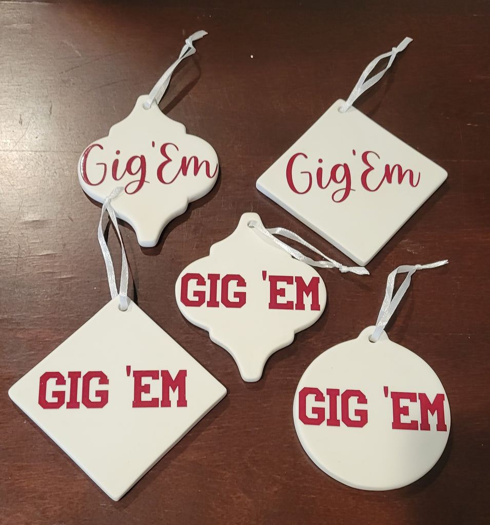 Custom Ceramic Christmas Ornaments, Arabesque/Round/Square