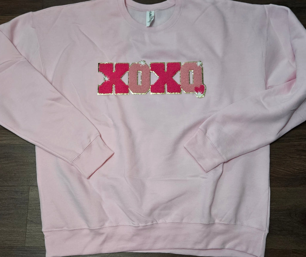 XOXO Hot Pink and Light Ping with Gold Outline Apparel