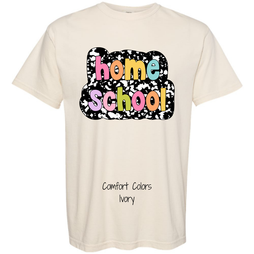 Homeschool T-shirt Composition Book Style Availabe in Comfort Colors and Tultex