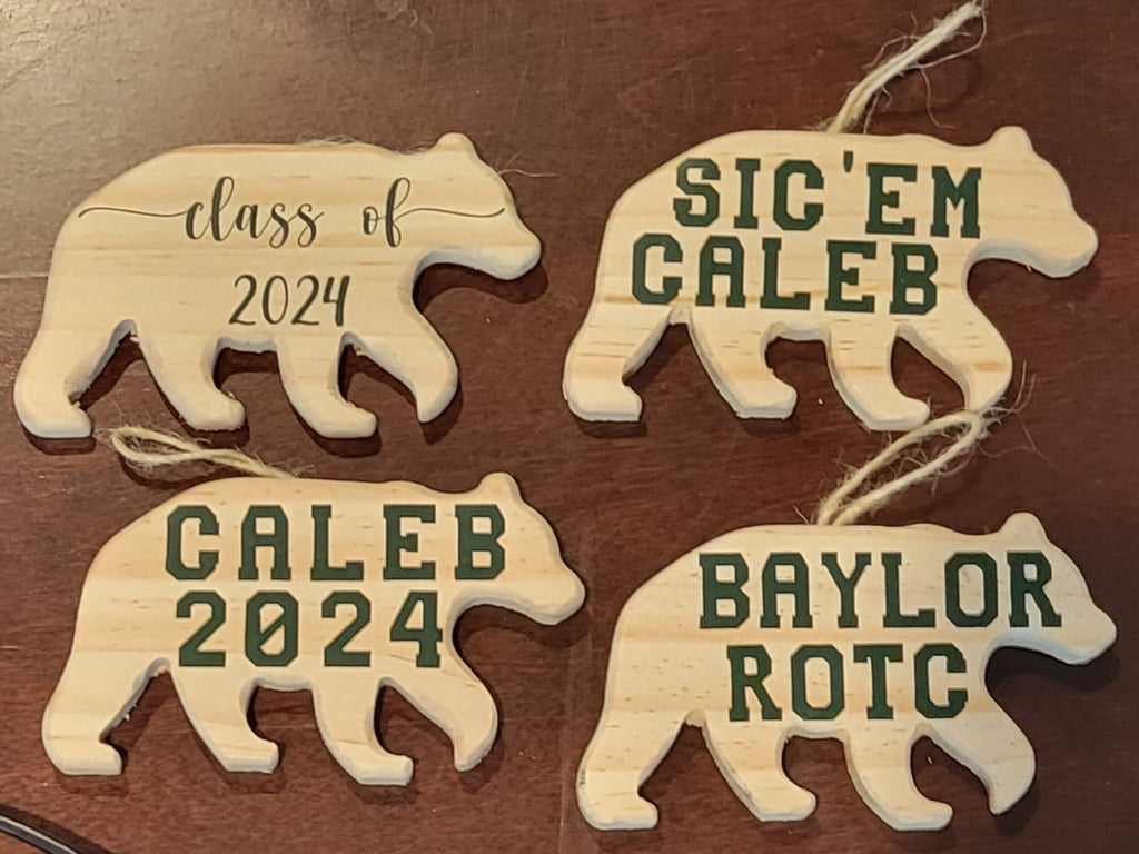 Ornament, Personalized Wooden Bear