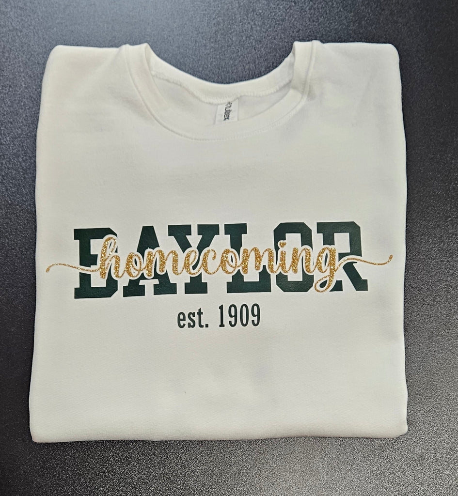 Baylor Homecoming Specialty Glitter, Crewneck Sweatshirt