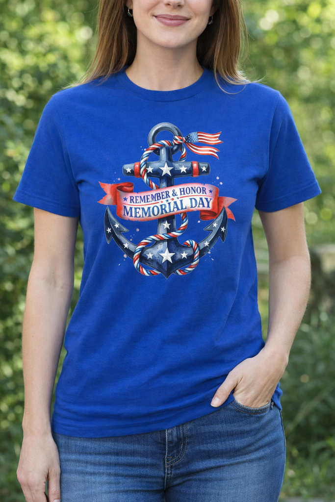 Remember and Honor Memorial Day on Anchor 2026 T-shirt.
