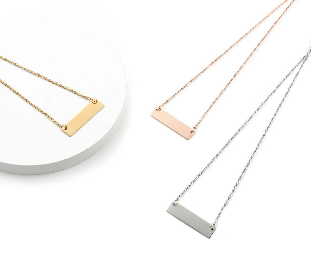 Stainless Steel Bar Necklace Silver/Rose/Gold