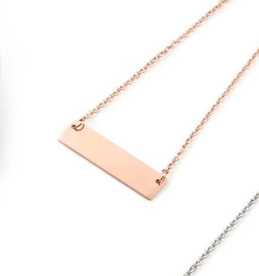 Stainless Steel Bar Necklace Silver/Rose/Gold