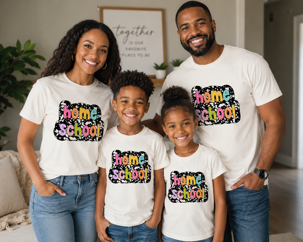 Homeschool T-shirt Composition Book Style Availabe in Comfort Colors and Tultex
